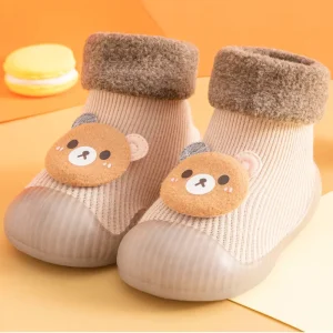 Baby Winter Booties Boys Girls Knitted Soft Sole Non Slip Newborn Infant Toddler Warm Crib Shoes Stay on Cotton 0 24 Months