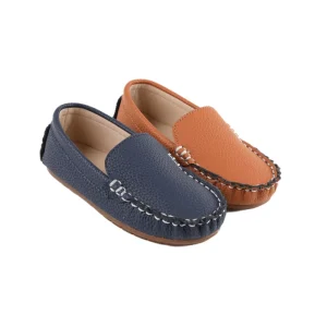 Babyhappy Fashion Comfortable Boys Kids Rubber Sole Slip-on Flat Loafer Shoes Leather Boat Casual Shoes