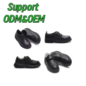 Babyhappy High Quality Europe Children Teenager Boy Shoes Kids Black Leather Formal Student School Shoes