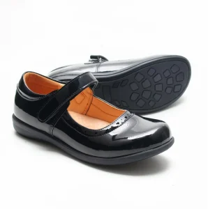 Babyhappy Quality Manufacturer Popular Children Teenager Leather Black School Shoes Students Dress Kid Shoes for Girls