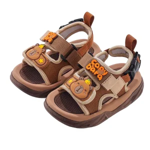 Baby’s Non-Slip Summer Beach Cartoon Sandals for Boys Velcro Adjust Design Soft Soles Outdoor Kids’s Sandals Shoes