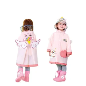 Back to School Eva Waterproof Rain Coat Cartoon Print Raincoats With Schoolbag Children’s Raincoat Kids Matching Raincoat Boots