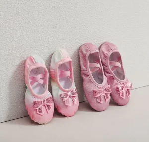 Ballet Shoes Glitter Split Sole Dance Slippers Kid Stretch Girls Adult Canvas Fitness Ballet Dance Practice Shoes
