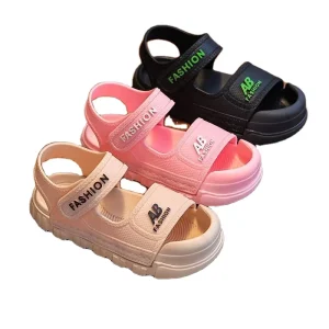 Baotou Kids’ Casual Sandals Soft Summer Anti Slip Waterproof Beach Shoes for Boys and Girls Flat Slip On Design