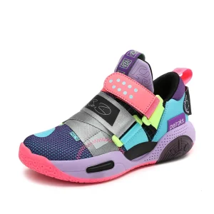 Basketball Kids Sneakers Breathable Mesh Sports Shoes for Children Boys Lightweight Running Shoes New Design Casual