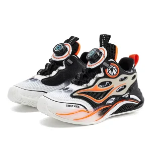 Basketball Shoes Children’s Sports Shoes Spring And Autumn Rotating Buckle Students Boys Footwear