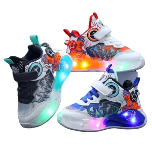 Basketball Style Shoes Running ShoeBoys’ Sneakers Breathable High Tops Student Casual Light Shoes Soft Soles Non-slip Design