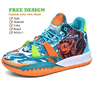 Basketball Style Shoes for Kids Youth Running Walking Sneaker Mesh Breathable Design