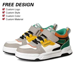 Basketball Style Sports Board Shoes for Children Customizable Casual Breathable with Anti Slippery Feature