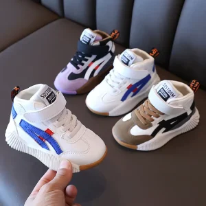 Basketball Styles High Top Designer Children Sneaker Fashion Male Casual Shoes for Boys Rubber Sole Kids’ Sport Shoes