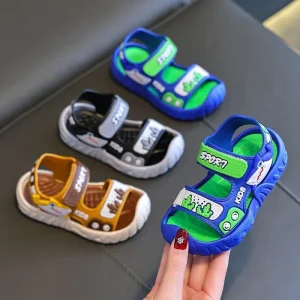 Beach Shoes Unisex Kids Summer Sports Sandals Comfort Anti Slip Open Toe Adjustable Walking Beach Shower Shoes for Boys Girls