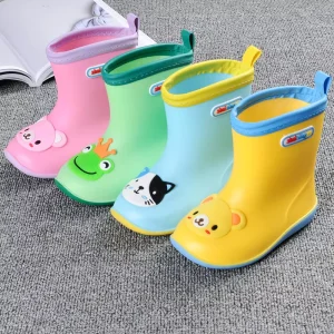 Bear 3D Kids Rain Boots Children Frog Waterproof Kids Cat Pattern Rain Wear Animal Rain Boots Boy and Girl