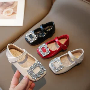 Beautiful Girls Formal Dress Shoes New Design Casual Flat Baby Walking Footwear Fashion Princess Shoes for Kids