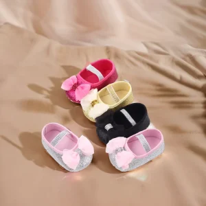 Beautiful Glitter Design Baby Shoes Girl Lovely Bow Kids Shoes Infant Toddler Princess Shoes