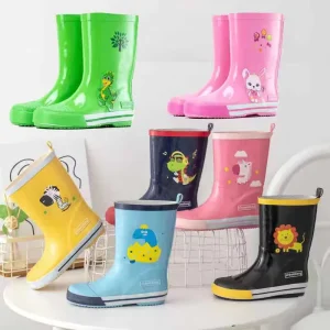 Beautiful Kids Rain Boots Children Rubber Wellington Boots Waterproof Kids Cute Pattern Rubber Rain Boots for Boy and Girl