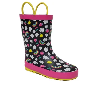 Beautiful Kids Waterproof Rubber Rain Boots with Cartoon Design for Children and Babies in Winter Season
