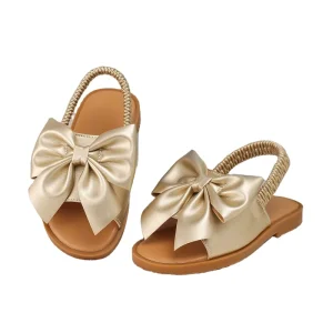 Beautiful New Style Summer Hollow Out Walking Shoes Bow Tie Elastic Band Sandals Flat Bottomed Sandals Girl Shoes