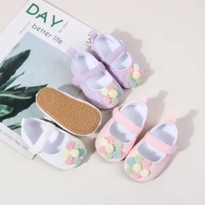 Beautiful Spring Autumn Colorful Flower Design Newborn Infant Baby Shoes for Girls 0 15 Months