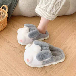 Bedroom House Animal Slippers Non Slip Plush Kids Slides Home Shoes Plush Cute Kitten Fluffy Slippers