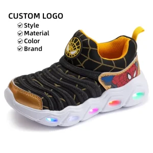Best Gift for Boys Toddles Birthday Thanksgiving Christmas Day Kids LED Flash Sneakers Light Up Shoes Spider USB Charge Spring