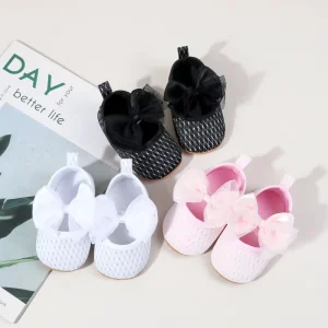 Big Bowknot Design Spring Autumn Newborn Infant Baby Shoes for Girls in Bulk