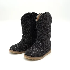 Black Boot Glitter Girl Shoe Winter Boot Casual Shoe Classic Trendy Shoe Cowgirl Boot Western Cowboy Boot