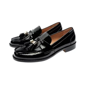 Black Patent Platform Formal Dress Shoes with Tassel Design Children’s Girls Slip On Leather Kids Loafers Boys