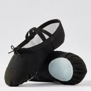 Black Pink Classic Black Ballerina Slippers Flats Ballet Brown Stretch Fabric Ballet Shoes Dance for Women and Girls Kids