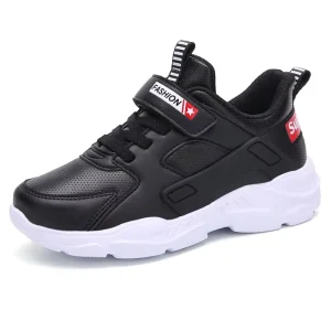 Black White Leather Designer Sneaker Children School Walking Shoes Boys Kids Shoes for Daily Life
