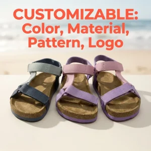 Bosirui Summer Kids Sandals Anti Slip Flat Casual School Shoes for Boys Girls Breathable Cartoon Baby Slippers Buckle Strap