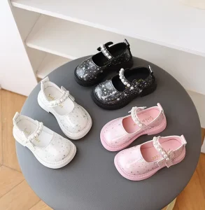 Boutique Children Outwear Pu Leather Dress Shoes for Girls