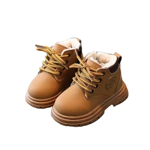 Boutique Winter New Fleece Warm Boots Boys and Girls Boots Non slip Short Boots
