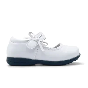 Bow knot Little Girls White Leather Shoes Rubber Sole Children’s School Shoes Comfortable Teenager Dress up Kids Shoes