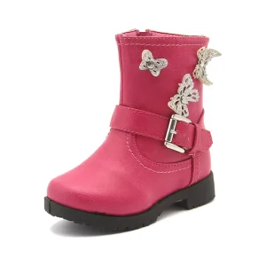 Bowknot Children Cute Winter Long Leather Boots for Kids Girls