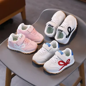 Bowknot Skateboard Kids Shoes Girls Kids Girl Leisure Outdoor Pink Casual Sneakers School Shoe for Girls