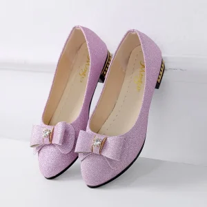 Bows Mother Summer Autumn Shoes Pointed Toe Slip On Women’s Flat Light Weight Breathable Anti Slippery PVC Outsole