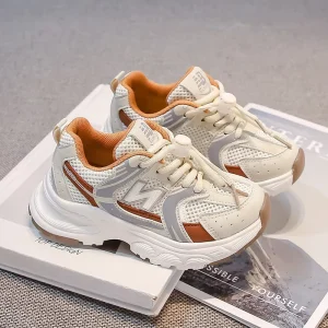 Boy Girl Mesh Breathable Sneakers Anti slip Raised Sole Waterproof Summer Children Basketball Sneakers