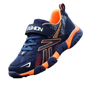 Boys’ Ankle Sports Running Shoes Velcro Closure Mesh Breathable for Spring Autumn Summer