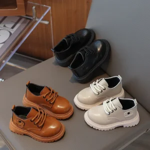 Boys’ Black Formal Leather Shoes Boys’ Lace up Performance Shoes