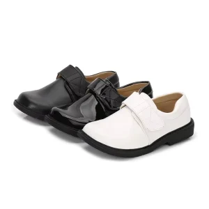 Boys’ Black and White Leather Shoes Baby Dress Shoes Students’ Middle School Children’s Watch Performance