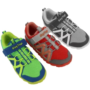 Boys Girls Athletic Shoes Lightweight Mesh Hook Loop Quick Wear Outdoor Play Free Toes Natural Growth Kids Barefoot Shoes