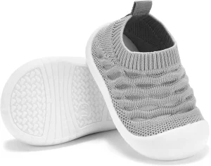 Boys Girls Breathable Non-Skid Walking Sock Shoes First Walking Shoes with Soft Rubber Sole Infant Toddler Slipper Sneaker