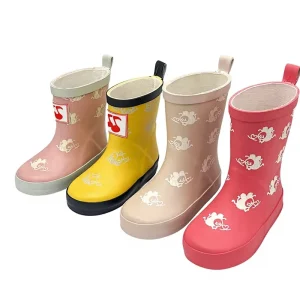 Boys’ Girls’ Cartoon Cute Mid calf Waterproof Non Slip Rubber Rain Boots Color Changing All Seasons Primary School Children