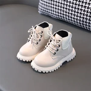 Boy’s Girl’s Fashion Kids Solid Color Ankle Boots Designer Boots for Kids
