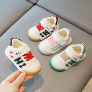 Boys Girls Kids Tennis Hook Loop Ankle Sneakers TPR Midsole Light Weight Four Seasons Athletic Running Walking Barefoot Zero