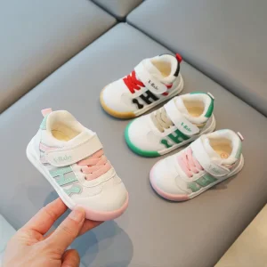 Boys Girls Kids Tennis Hook Loop Athletic Running Walking Barefoot Zero Drop Lightweight Four Seasons Patchwork Design Sneakers