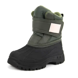 Boys & Girls Mid Calf Water Resistant Winter Snow Boots Faux Fur Lining Insulated Winter Shoes for Toddler
