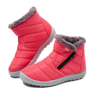 Boys Girls Outdoor Winter Boots Waterproof Lightweight Kid Snow Boots with Fur for Toddler Little Kid Big Kid