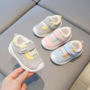 Boys Girls Winter Ankle Patchwork Short Pile Shoes Kids Running Walking Breathable Lightweight Hook Loop Sneakers