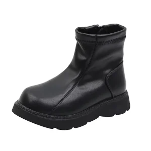 Boys Leather Boots Genuine Leather Children Ankle Boots Girls Autumn Winter Baby British Style Kids Shoes